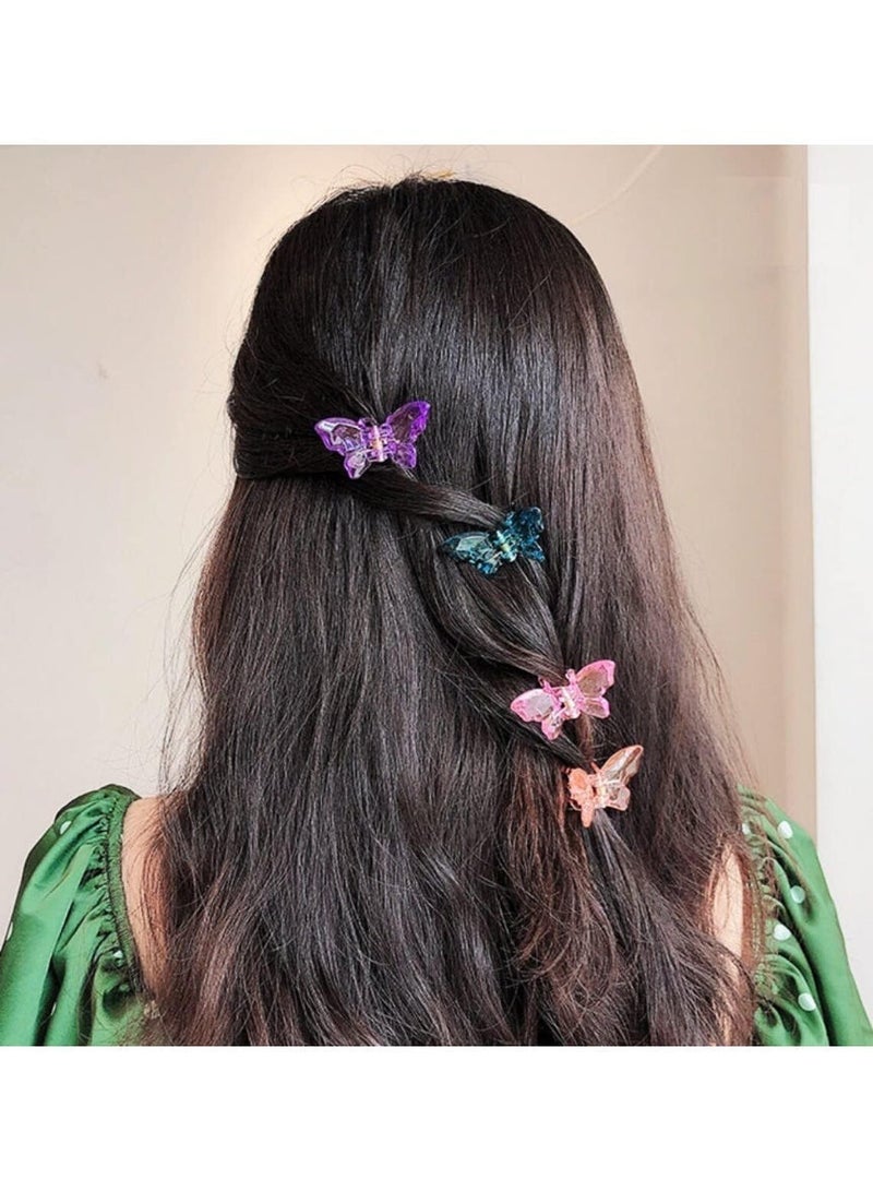 6 Piece Colorful Acrylic Butterfly Hair Claws, Non-Slip Transparent Hair Clips for Women and Girls - Image 3